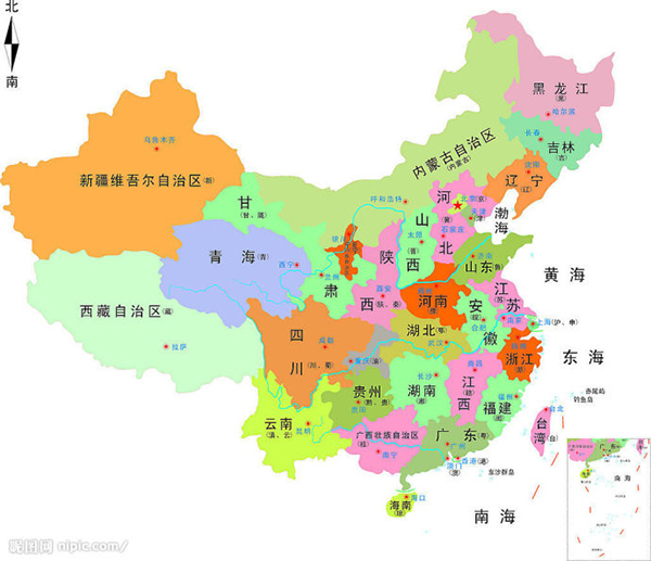 中国旅游地图