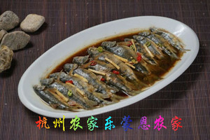 杭州农家乐图片：杭州桐庐芦茨湾石斑鱼，这个芦茨溪里面的野生石斑鱼，味道鲜美，回味无穷。